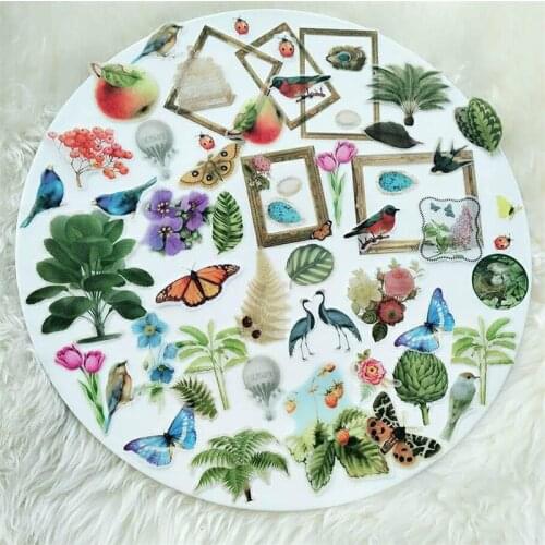 90pcs Animals And Plants Colorful Vellum Paper Die Cuts for Scrapbooking Happy Planner/Card Making/Journaling Project