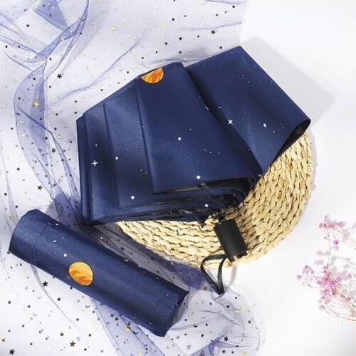 Creative Star Universe Series Umbrella Fold Rainy Stellar Planet Umbrella UV Rainproof Sun Parasol Umbrellas Female