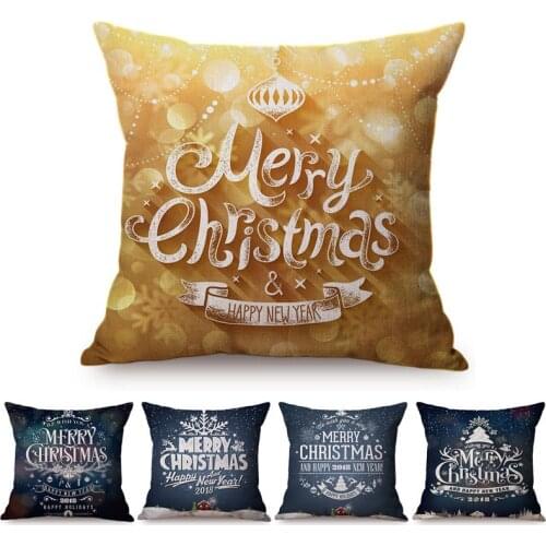 2018 Christmas Home Decoration Throw Pillow Case Nordic Style Happy New Year Letter Christmas Tree Decorative Sofa Cushion Cover