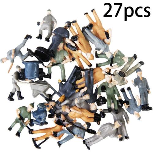 27 Pcs/set Model Train Railway Worker People Figures Diorama Layout Scale 1:87 Sand Table Model Making декор дома для дома декор