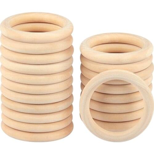 30Pcs 70mm Wood Rings,Wooden Ring Wood Circles for DIY Crafts, Macrame Plant Hanger,Ornaments and Jewelry Making