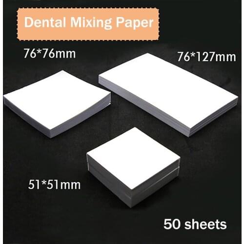 50 Sheets Dental Disposable Mixing Pads Denture Laboratory Cement Powder Mixing Paper Thickening Cementing Paper Dentist Tools