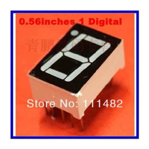 50PCS 0.56inches 7 Segment 1 Digital LED Display Super Red Common Anode