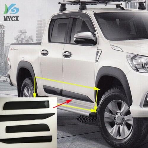 For Toyota Hilux accessories ABS injection black side molding body kits trim for toyota hilux revo 2015-2019 styling molding