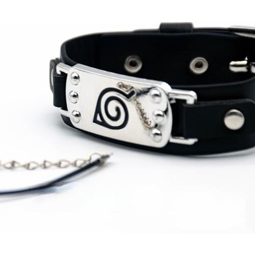 Anime Accessories Cosplay Black Konohagakurenosato Logo New Style Bracelet Uchiha Sasuke Kakashi Sharingan Eye Bangles Symbol