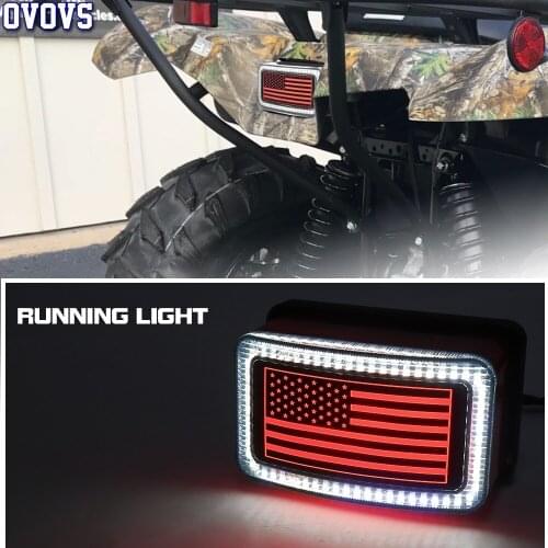 OVOVS White Halo Smoked YFM ATV Tail Light for YFM Rhino YXR700/660/450