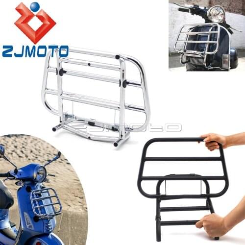 Black/Chrome Front Luggage Rack Bracket Stainless Steel Carrier Holder For Vespa Primavera Sprint 150 2015 2016 2017 2018 2019