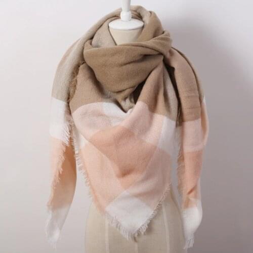 2018 Luxury Brand Fashion Winter Square Scarf Women Soft Cashmere Scarves Plaid Shawls and Wraps Blankets Foulard Dropshipping