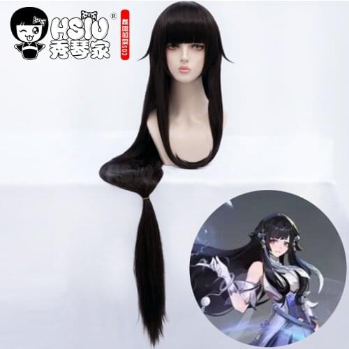 HSIU Game King of Glory cosplay Game skin Xishi cosplay wig Black long straight hair