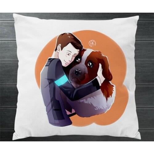 Game Movie Detroit:Become Human Connor Dog Cartoon Two Side Pillowcase Fanart Pillow Cushion Case Cover Collect Cosplay Gift P13