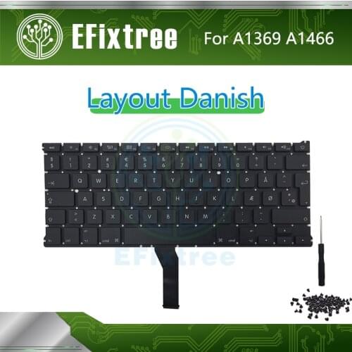 Danish New A1466 Keyboard For Macbook Air 13.3 inch A1369 Layout Backlight Screw MC 2469 2559 2632 2924 2925 3178 2011-2017 Year
