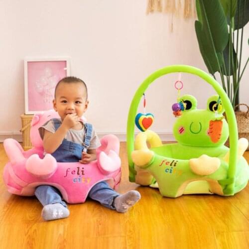 Sofa Set Support Seat Cover Baby Plush Chair Cartoon Learning Sit Plush Chair Toddler Nest Puff Washable With Rod Toys No Fill