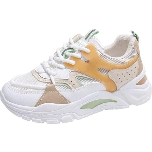 Fashion Spring Korean Platform Sneakers Women Shoes Thick Sole Sneakers Breathable Mixed Color Ladies Sneakers Casual Shoes 2021