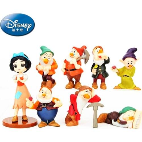 8pcs/set New Disney Snow White and Seven Dwarfs Dolls Children Doll Toys Girls Toys anime figure toys for children