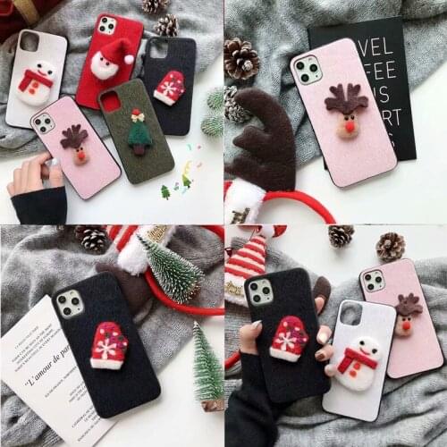 Lovely Braid Winter Christmas Plush Case For Samsung Galaxy A01 A71 A51 A20S A10S Note 10 9 Plus A2 Core A10E A80 A90 A70 Case