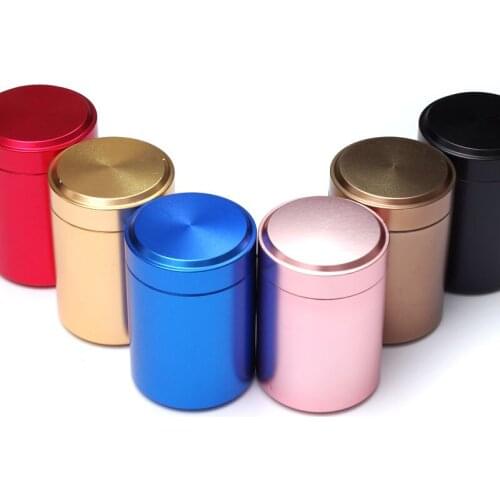 Mini Teabox Porable Titanium alloy Tea box Travel Outdoor Sealed Jar Cans Gifts 6.5*4.5cm