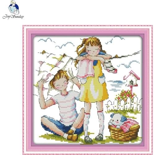 Joy Sunday Dry clothes Patterns Needlework DIY Cross stitch Sets For Embroidery kits Precise Printed Counted Cross-Stitching