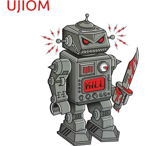 UJIOM Evil Robot Sticker WallStickers Lovely Animals Vinyl Wall Art Decal Home Decoration Bedroom Living Room PVC Wall Decor