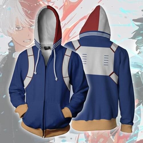 New My Hero AcademiaTodoroki Shoto Hoodies Jackets Cosplay 3D printed My Hero Academia Hoodies Sweatshirts