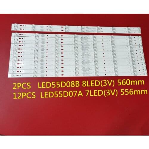 New Kit 14 PCS LED Backlight strip for MHDV5533-U4 LT-55C550 LED55D08B-ZC14CG-02 LED55D07A-ZC14CG-02 30355007206 LED55D8 LED55D7