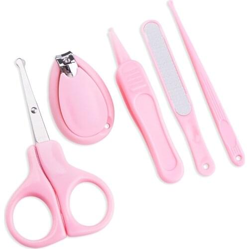 5pcs/set Baby Nail Care Scissors Sets Safety Nail Cutter Nail Scissors Suit Newborn Baby Cleaning Toils Nail Care