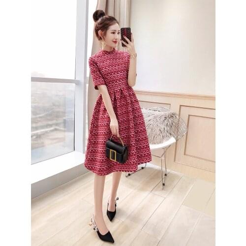 Formal Dress Early Autumn Engagement Family Visiting Shoes Toast Dress Bride New Womens Clothing Autumn Clothing Red Dress