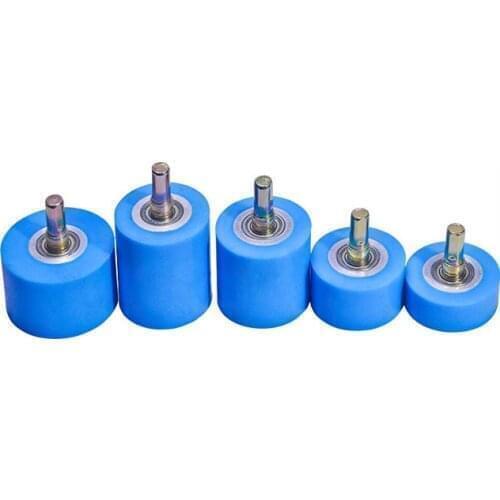 1pcs 80mm DIA 12mm Axis wrapper silicone wheel woodworking machinery coating machine parts wheels feed roller with bearing