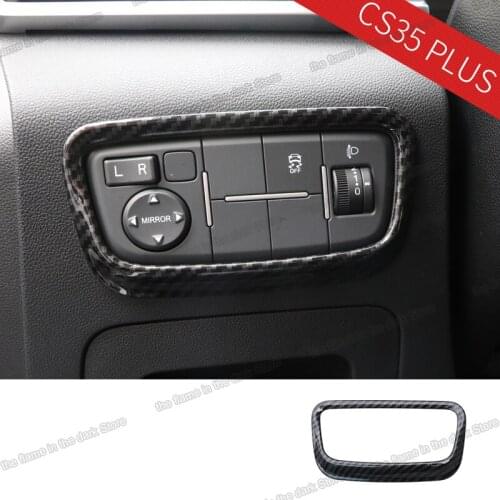 Lsrtw2017 abs car rearview adjuster headlight switch panel trims for changan cs35 plus 2018 2019 2020 2021 accessories cs35plus