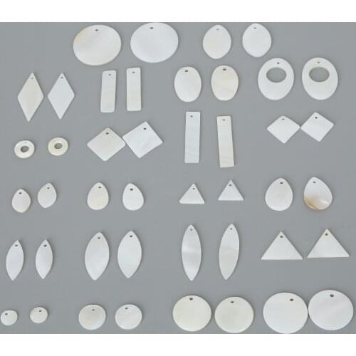 20pcs Multi size Natural Freshwater Shell Charm Pendants For Bracelet Necklace Jewelry Making DIY Earring Findings