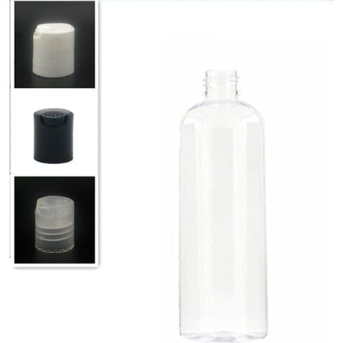 Empty Dispensing Caps Plastic Bottles, 300ml/10oz clear PET bottle with disc top cap