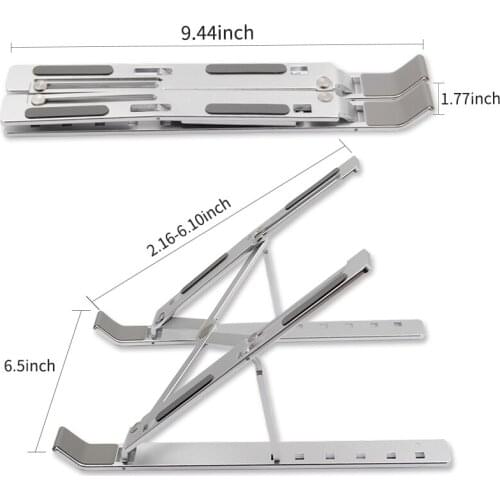 Aluminum Alloy Adjustable Laptop Stand Folding Portable for Notebook MacBook iPad Lenovo Bracket Lifting Cooling Holder Non-slip