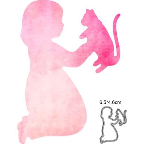 Christmas metal cutting dies cut die mold Cat and Girl Decoration Scrapbook paper craft knife mould blade punch stencils dies