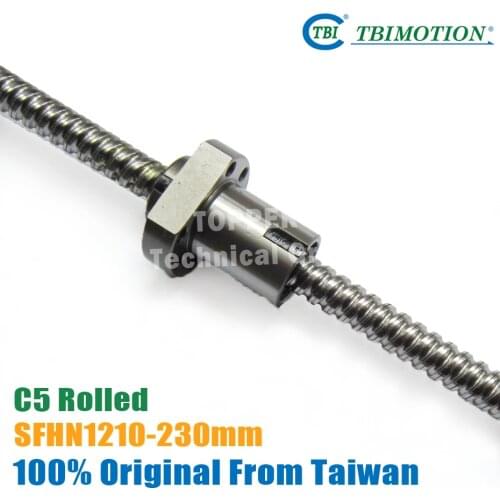 Taiwan TBI SFS1210 Rolled Ball screws 230mm C5 +1210 nut for linear CNC Router Parts with end machined SFNH1210