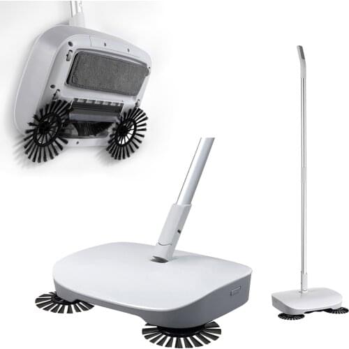 Microfiber Mop Floor Cleaning System Electric Sweeper Cordless Rechargeable with Rotating Brushes Flexible Dust Cleaning Broom