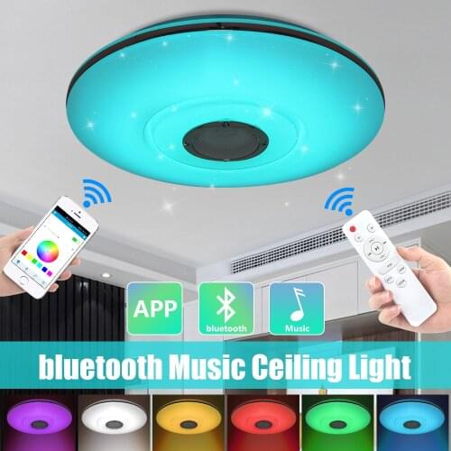 Modern RGB LED Ceiling Lights Home Lighting 48W APP Bluetooth Music Light Bedroom Lamp Smart Ceiling Lamp+Remote Control