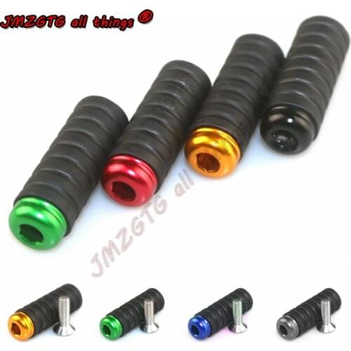 CNC Universal Motorcycle Bike Footrests Rubber+Aluminum alloy Footpegs Foot Rest Pegs Rear Pedals Set Accessories