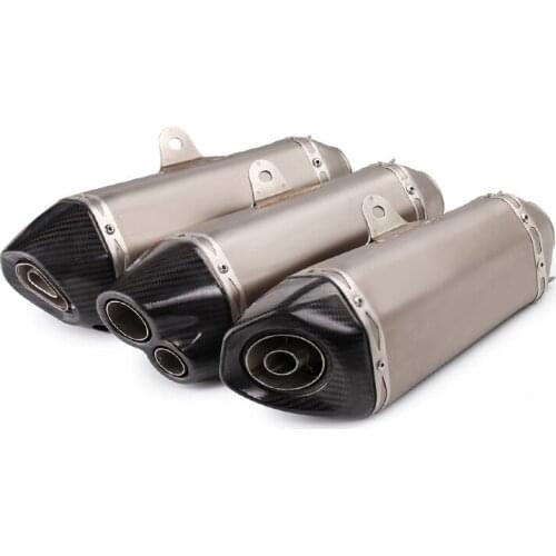 Universal 38 51mm Ak Motorcycle Exhaust Escape Moto Muffler Motocross Pipe carbon head For YZF Bike CBR1000 Z800 R6