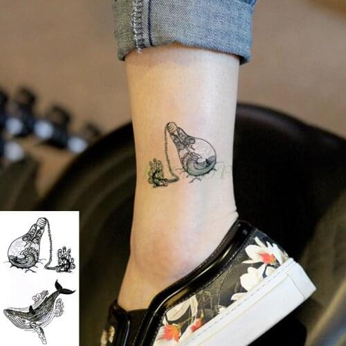 Waterproof Temporary Tattoo Sticker whale bulb chain sea theme tatto flash tatoo fake tattoos for kids men women