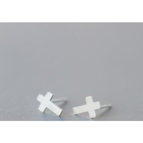 Yiustar new Simple Cross Women Stud Earrings Party Gift girls earring