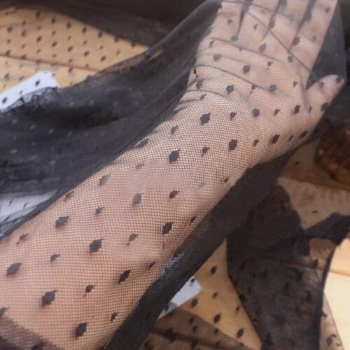 50X150cm Polka dot Jacquard Stretch Lace Mesh Fabric DIY Sewing Bottoming Shirt Clothing Wedding Veil Soft Elastic Net Fabric