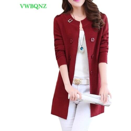 Autumn Winter New Female Knit Cardigan Sweater Women Korean Wild Sweaters Coat Womens Plus size Long Cardigan Sweaters 3XL A698