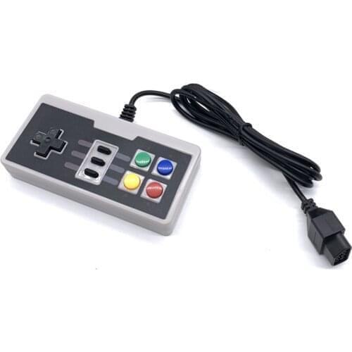 10PCS High quality Wired 7-pin game controller for 8-bit N-E-S game console with burst function