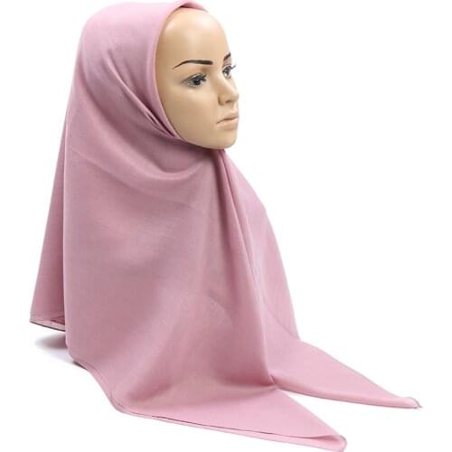 110*110cm Square Hijabs Solid Color Scarf Muslim Head Wraps Polyester Scarves Lightweight Headband Autumn Mufflers 1PC Retail