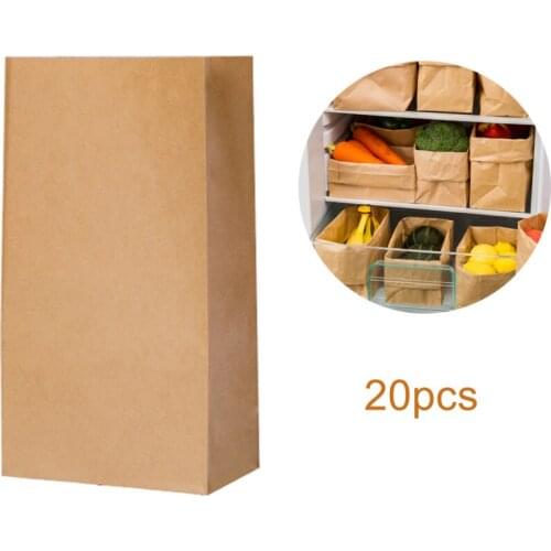 For Sandwiches Groceries Greaseproof Paper Storage Bag Gift Bags Waterproof Water Proof Thickened 20pcs New Brown Kraft Strong