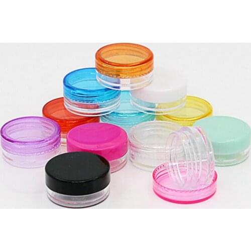 3ml / 5ml Small Round Bottle Jars, Mini Empty Plastic Nail Art Storage Cosmetic Packaging Containers LX1279