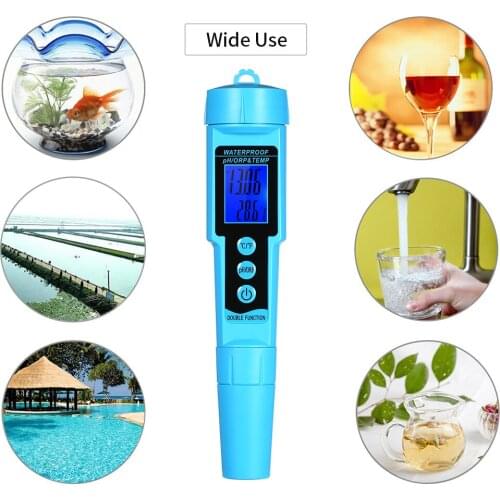 3 in 1 pH/ORP/TEMP Meter Water Detector Digital Multi-function Water Quality Monitor Multi-parameter Water Quality Tester