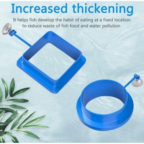 Aquarium Goldfish Tank Goldfish Koi Fixed Point Feeders Feed Feeder Floating Blue Black Acrylic Square Feed