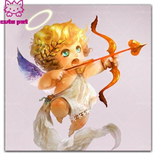 5D Full Round Drill Cute cupid boy Diy Diamond Painting Cross Stitch Kits Diamond Mosaic Embroidery Mosaic Painting Home Decor