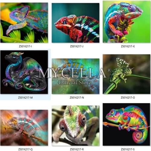 Animals Diamond Embroidery Chameleon Landscape Handmade Diamond Painting Needlework Full Mosaic Cross Stitch Home Decor