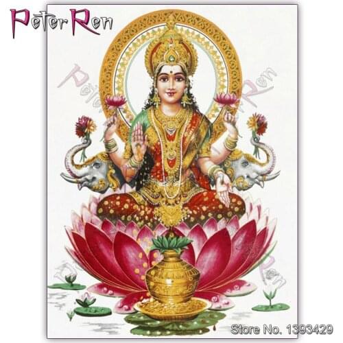 Diamond Painting Lakshmi Hindu Goddess Cross Stitch kit Hindu Art Yoga Buddha square Diamond Embroidery religion Christmas gifts